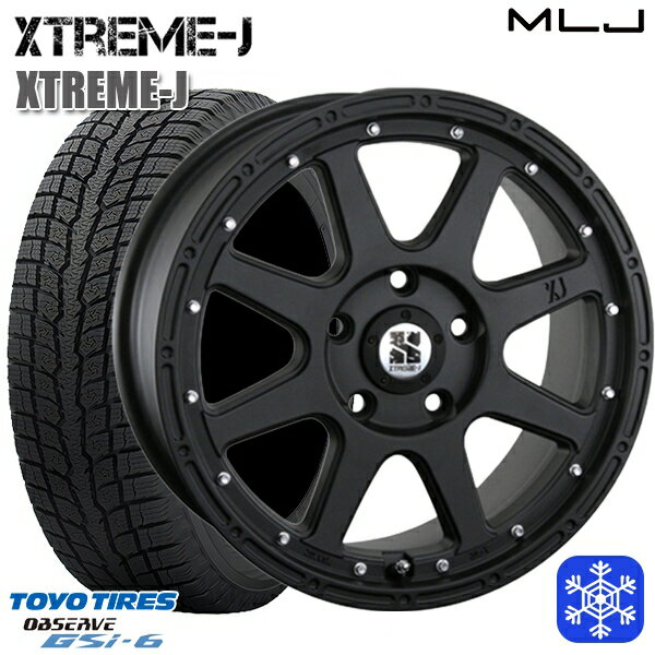 【新品 スタッドレス1台分4本セット】 215/70R16 100Q デリカD5 2022〜2023年製 トーヨー オブザーブ GSi-6 MLJ エクストリームJ フラットブラック 16インチ 7.0J 5H114.3