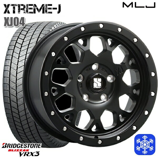 【新品 スタッドレス1台分4本セット】 205/65R16 ヤリスクロス 10アルファード 2023〜2024年製 ブリヂストン ブリザック VRX3 MLJ エクストリームJ XJ04 サテンブラック 16インチ 7.0J 5H114.3