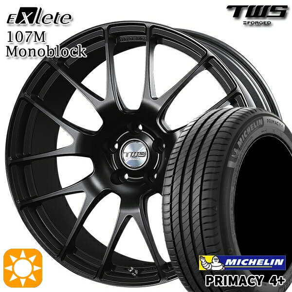 【取付対象】BMW X1 F48 225/45R19 96W XL ミシュラン プライマシー4プラス TWS EXlete 107M モノブロック フラットブラック 19インチ 8.0J 5H112 サマータイヤホイールセット
