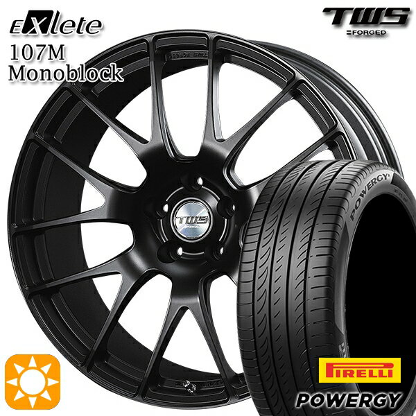 【取付対象】BMW X1 F48 225/45R19 96W XL ピレリ パワジー TWS EXlete 107M モノブロック フラットブラック 19インチ 8.0J 5H112 サマータイヤホイールセット