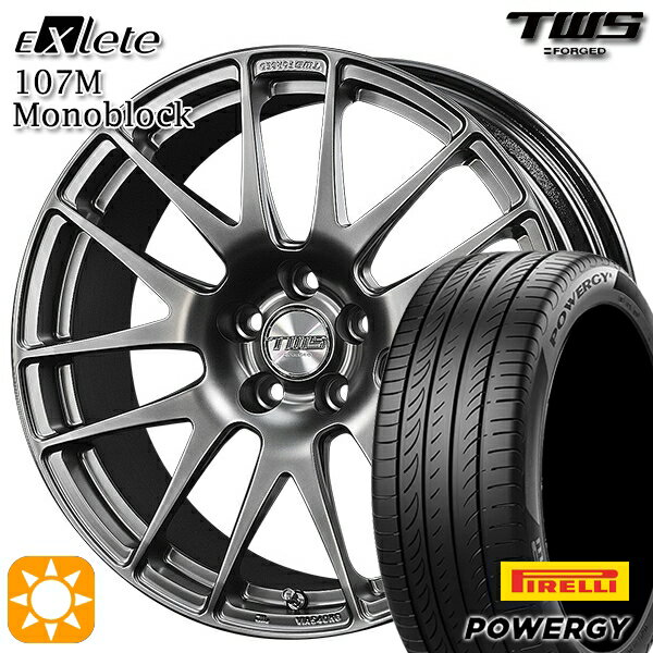 【取付対象】BMW F45/F46 225/45R18 95W XL ピレリ パワジー TWS EXlete 107M モノブロック フラットハイパーガンメタ 18インチ 7.5J 5H112 サマータイヤホイールセット