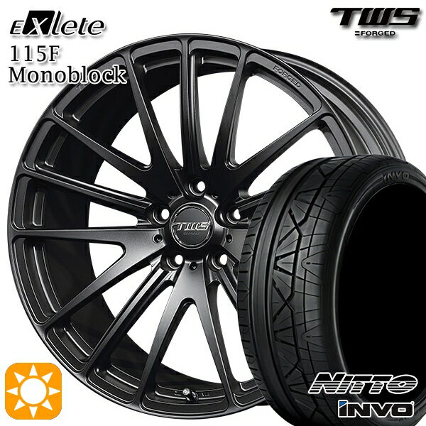 ベンツ Cクラス F) 225/40R19 93Y XL R) 255/35R19 96Y XL ニットー INVO TWS EXlete 115F モノブロック フラットブラック 19インチ 8.0J 9.0J 5H112 サマータイヤホイールセット