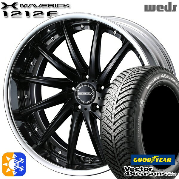 225/45R18 91H グッドイヤー ベクター フォーシーズンズ Weds ウェッズ マーベリック 1212F マットブラック 18インチ 7.5J 5H114.3 オールシーズンタイヤホイールセット