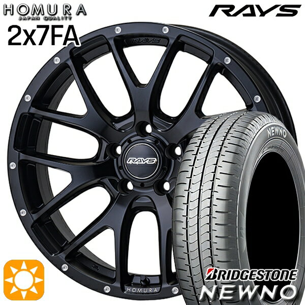 【取付対象】225/55R18 98V ブリヂストン ニューノ RAYS 2X7 FA BOL 18インチ 7.5J 5H114.3 サマータイヤホイールセット
