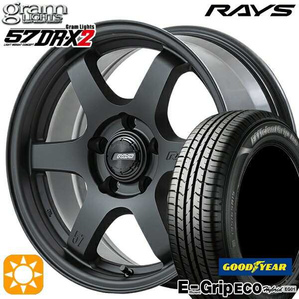 【取付対象】リーフ アクセラ 205/55R16 91V グッドイヤー エフィシェントグリップ エコ EG01 RAYS グラムライツ 57DR-X2 B2 16インチ 7.0J 5H114.3 サマータイヤホイールセット