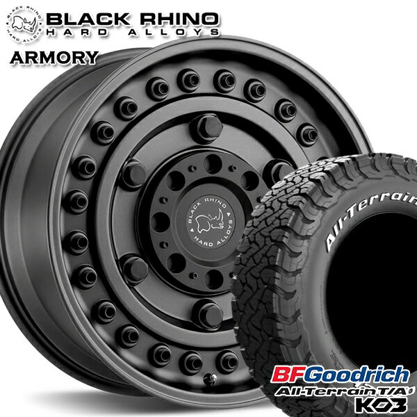 【取付対象】JEEPラングラー 265/65R17 116/113S RWL BFグッドリッチ オールテレーン T/A KO3 ブラックライノ ARSENAL アーセナル TEXTURED MATTEBLACK 17インチ 8.0J 5H127 サマータイヤホイールセット