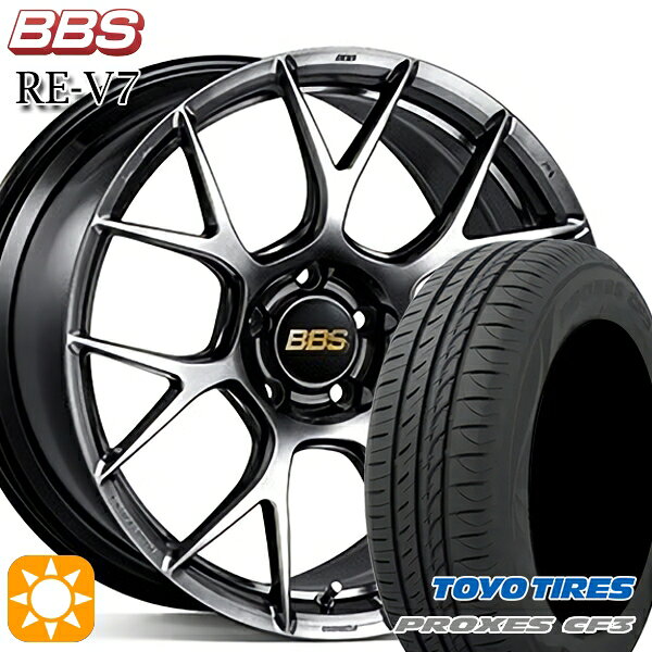【取付対象】マークX スカイライン 225/45R18 95W XL トーヨー プロクセス CF3 BBS RE-V7 ダイヤモンドブラック（DB） 18インチ 7.5J 5H114.3 サマータイヤホイールセット