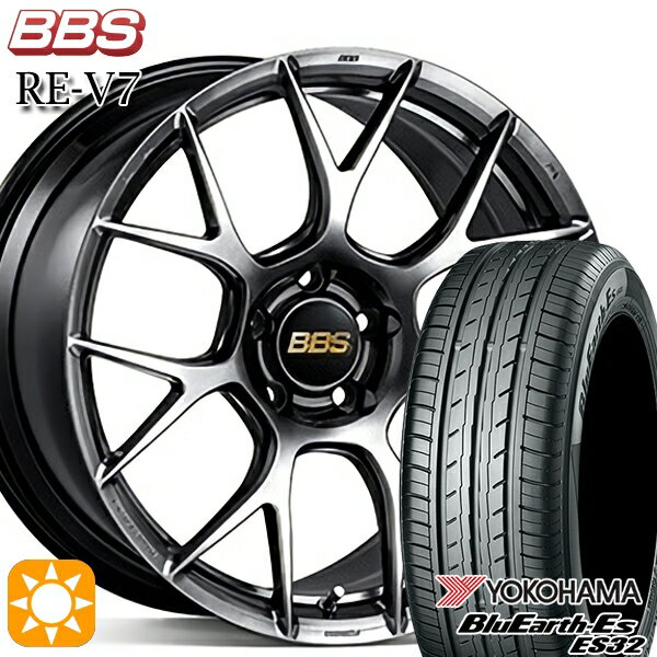 【取付対象】225/35R19 84W ヨコハマ ブルーアース ES32 BBS RE-V7 ダイヤモンドブラック（DB） 19インチ 8.5J 5H114.3 サマータイヤホイールセット