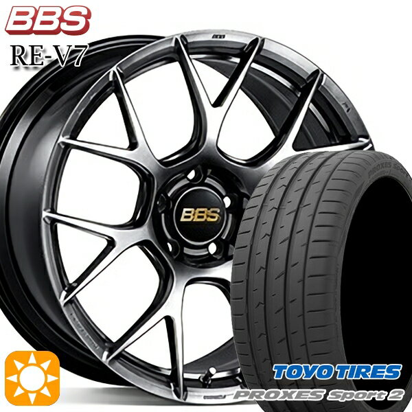 【取付対象】225/45R18 95Y XL トーヨー プロクセススポーツ2 BBS RE-V7 ダイヤモンドブラック（DB） 18インチ 8.0J 5H114.3 サマータイヤホイールセット