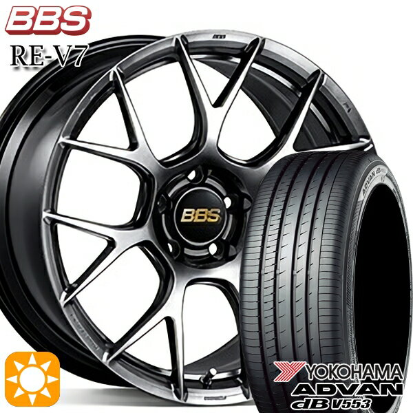 【取付対象】C-HR カローラクロス 225/45R19 96W XL ヨコハマ アドバンデシベル V553 BBS RE-V7 ダイヤモンドブラック（DB） 19インチ 8.5J 5H114.3 サマータイヤホイールセット