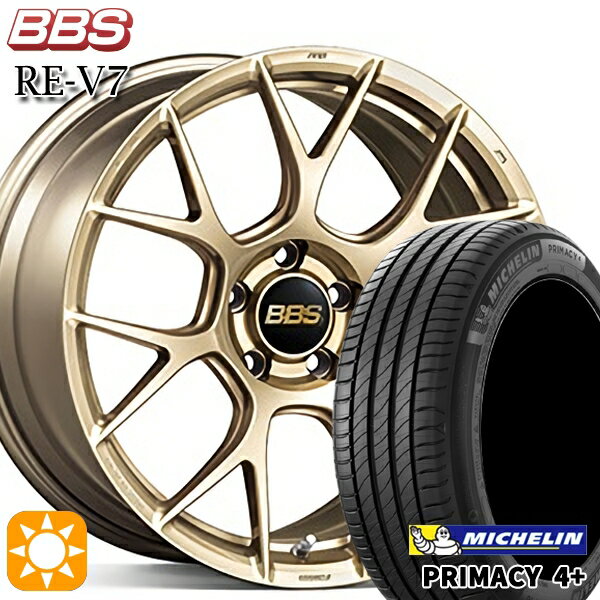【取付対象】C-HR カローラクロス 225/45R19 96W XL ミシュラン プライマシー4プラス BBS RE-V7 ゴールド（GL） 19インチ 8.5J 5H114.3 サマータイヤホイールセット