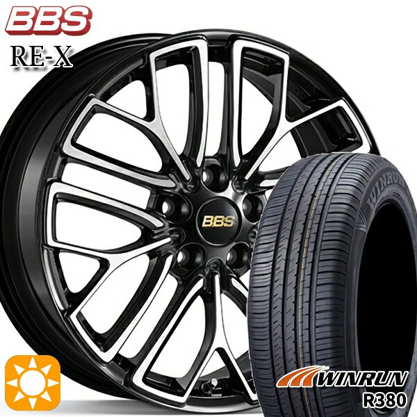 【取付対象】マツダ6 エクストレイル 225/60R18 104V XL ウィンラン R380 BBS RE-X ブラックダイヤカット（BKD） 18インチ 8.0J 5H114.3 サマータイヤホイールセット