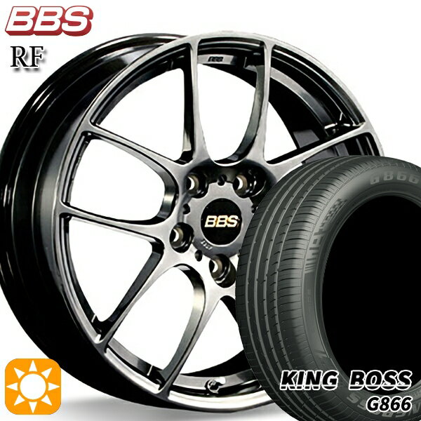 【取付対象】リーフ レヴォーグ 215/50R17 95W XL キングボス G866 BBS RF ダイヤモンドブラック（DB） 17インチ 7.0J 5H114.3 サマータイヤホイールセット