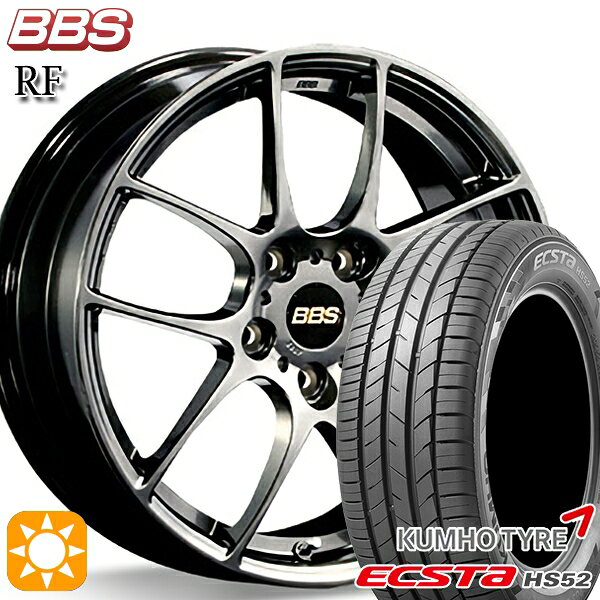 【取付対象】C-HR カローラクロス 215/60R17 100V XL クムホ エクスタ HS52 BBS RF ダイヤモンドブラック（DB） 17インチ 7.0J 5H114.3 サマータイヤホイールセット