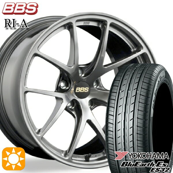 【取付対象】215/40R18 85W ヨコハマ ブルーアース ES32 BBS RI-A ダイヤモンドブラック（DB） 18インチ 7.5J 5H100 サマータイヤホイールセット