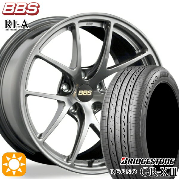 【取付対象】アクセラ アテンザ 215/45R18 93W XL ブリヂストン レグノ GR-X3 BBS RI-A ダイヤモンドブラック（DB） 18インチ 7.5J 5H114.3 サマータイヤホイールセット