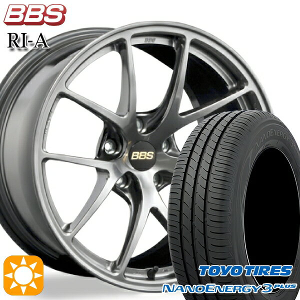 【取付対象】215/40R18 85W トーヨー ナノエナジー3プラス BBS RI-A ダイヤモンドブラック（DB） 18インチ 7.5J 5H114.3 サマータイヤホイールセット