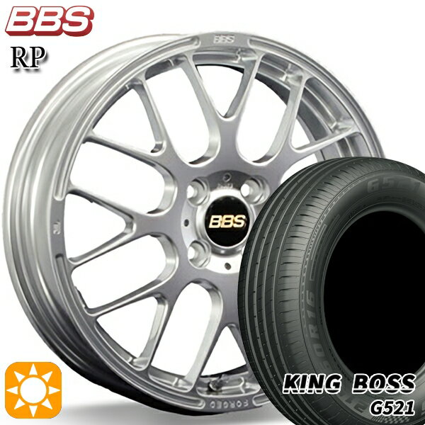 【取付対象】フィット アクア 185/60R15 84H キングボス G521 BBS RP ダイヤモンドシルバー（DS） 15インチ 5.5J 4H100 サマータイヤホイールセット