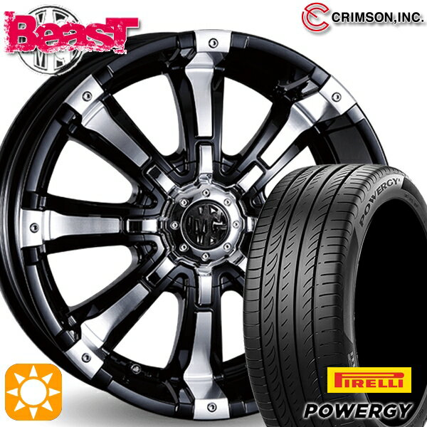 【取付対象】205/60R16 92H ピレリ パワジー クリムソン MG ビースト ブラックポリッシュ 16インチ 7.0J 10H114.3/127 サマータイヤホイールセット