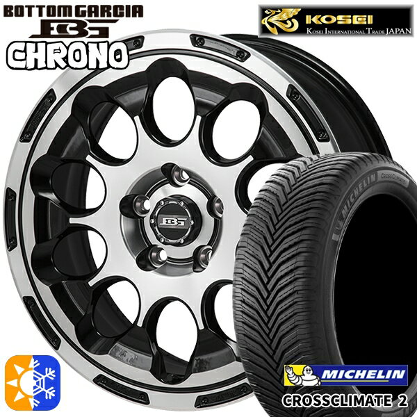 アイシス ノア 215/45R17 91Y XL ミシュラン クロスクライメート2 コーセイ ボトムガルシア クロノ ブラックポリッシュ 17インチ 7.0J 5H114.3 オールシーズンタイヤホイールセット