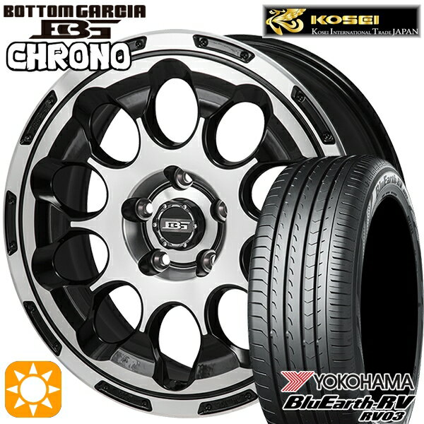 【取付対象】リーフ レヴォーグ 215/50R17 95V XL ヨコハマ ブルーアース RV03 コーセイ ボトムガルシア クロノ ブラックポリッシュ 17インチ 7.0J 5H114.3 サマータイヤホイールセット