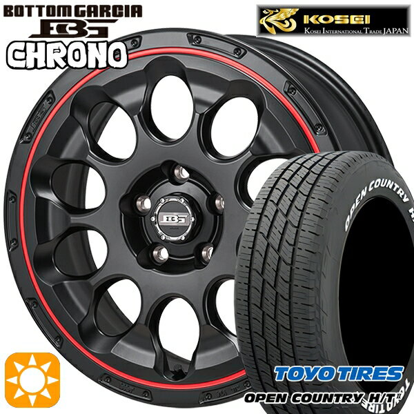 【取付対象】225/60R17 99H トーヨー オープンカントリー H/T2 WL コーセイ ボトムガルシア クロノ セミグロスブラック/レッドリム 17インチ 7.0J 5H114.3 サマータイヤホイールセット