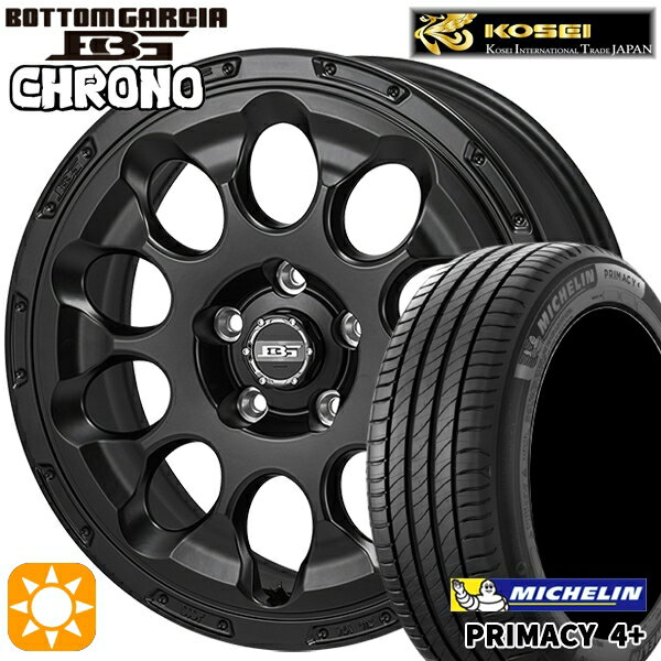 【取付対象】225/55R17 101W XL ミシュラン プライマシー4プラス コーセイ ボトムガルシア クロノ セミグロスブラック 17インチ 7.0J 5H114.3 サマータイヤホイールセット