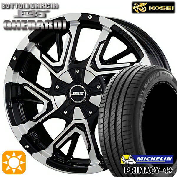 【取付対象】215/65R16 98H ミシュラン プライマシー4プラス コーセイ ボトムガルシア ゲラルディ ブラックポリッシュ 16インチ 7.0J 5H114.3 サマータイヤホイールセット