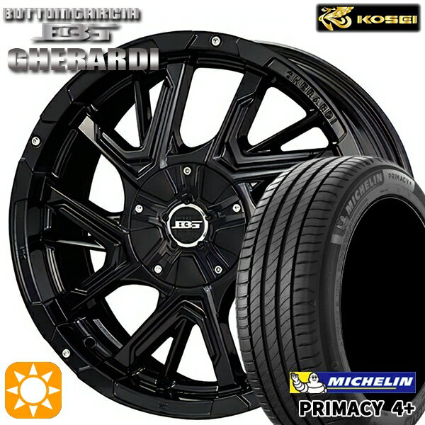 【18日限定!ダイヤモンド会員限定P13倍!】 215/55R17 98W XL ミシュラン プライマシー4プラス コーセイ ボトムガルシア ゲラルディ グロッシーブラック 17インチ 7.0J 5H114.3 サマータイヤホイールセット