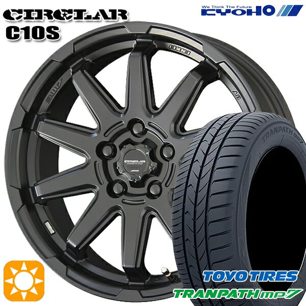 【取付対象】215/55R17 94V トーヨー トランパス mp7 KYOHO サーキュラー C10S マットブラック 17インチ 7.0J 5H114.3 サマータイヤホイールセット