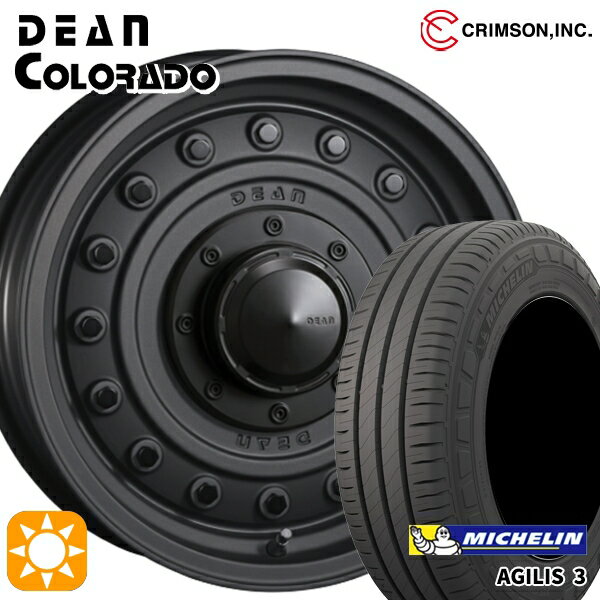 【取付対象】200系ハイエース 215/65R16C 109/107T ミシュラン アジリス3 クリムソン ディーン コロラド マットチャコールブラック 16インチ 6.5J 6H139.7 サマータイヤホイールセット