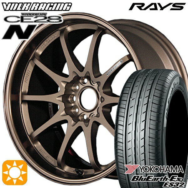 【取付対象】205/60R16 92H ヨコハマ ブルーアース ES32 RAYS ボルクレーシング CE28N 10スポーク BR 16インチ 7.0J 5H114.3 サマータイヤホイールセット