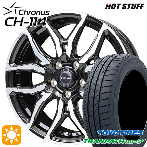 【取付対象】C-HR カローラクロス 215/60R17 96H トーヨー トランパス mp7 ホットスタッフ クロノス CH114 BK/P 17インチ 7.0J 5H114.3 サマータイヤホイールセット
