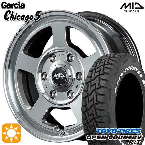 【取付対象】215/65R16C 109/107Q トーヨー オープンカントリー R/T ホワイトレター MID ガルシアシカゴ5 メタリックグレーポリッシュ 16インチ 6.5J 6H139.7 サマータイヤホイールセット