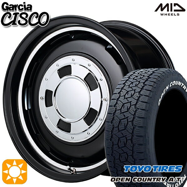 【取付対象】アゲ軽 165/80R14 97/95N トーヨー オープンカントリーA/T3 ホワイトレター MID ガルシアシスコ セミグロスブラック 14インチ 4.5J 4H100 サマータイヤホイールセット