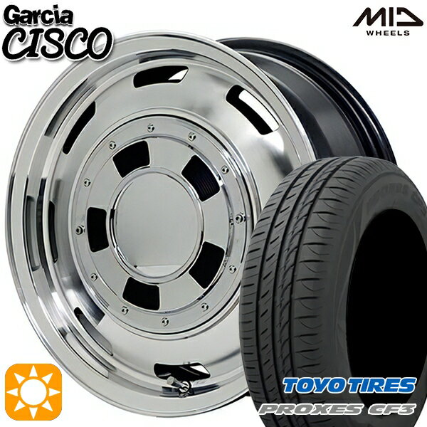 【取付対象】155/65R14 75H トーヨー プロクセス CF3 MID ガルシアシスコ メタリックグレーポリッシュ 14インチ 4.5J 4H100 サマータイヤホイールセット