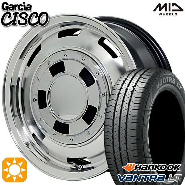 【取付対象】195/80R15 107/105R ハンコック Vantra LT RA18 MID ガルシアシスコ メタリックグレーポリッシュ 15インチ 6.0J 6H139.7 サマータイヤホイールセット