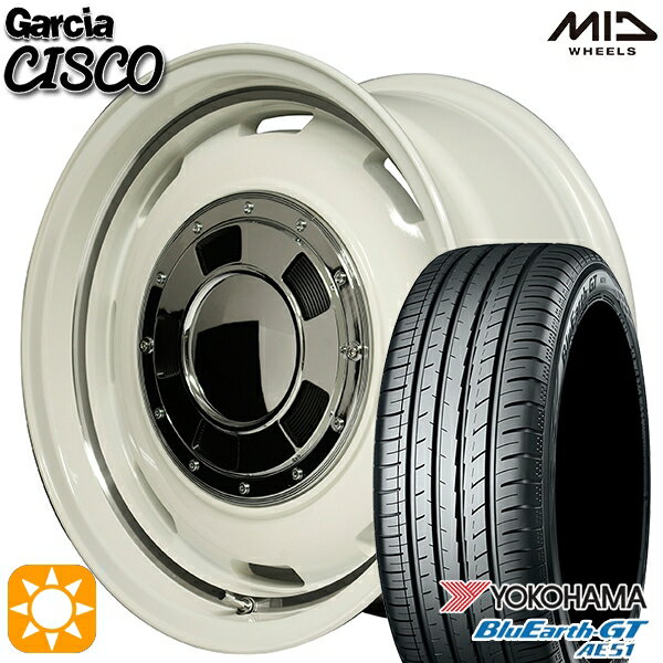 【18日限定!ダイヤモンド会員限定P13倍!】 155/65R14 ヨコハマ ブルーアースGT AE51 MID ガルシアシスコ ホワイト 14インチ 4.5J 4H100 サマータイヤホイールセット