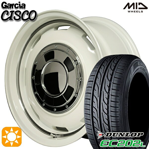 【18日限定!ダイヤモンド会員限定P13倍!】 165/55R14 72V ダンロップ エナセーブ EC202L MID ガルシアシスコ ホワイト 14インチ 4.5J 4H100 サマータイヤホイールセット