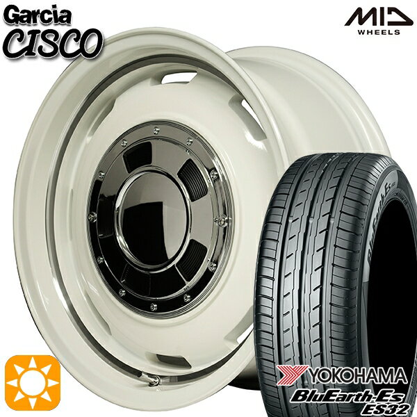【取付対象】155/55R14 69V ヨコハマ ブルーアース ES32 MID ガルシアシスコ ホワイト 14インチ 4.5J 4H100 サマータイヤホイールセット