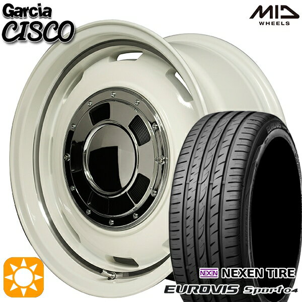 【取付対象】165/60R14 75H ロードストーン ユーロビズ Sport 04 MID ガルシアシスコ ホワイト 14インチ 4.5J 4H100 サマータイヤホイールセット