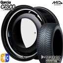 155/65R14 75H ダンロップ ALL SEASON MAXX AS1 MID ガルシアシスコムーン セミグロスブラックリムヴァーレイポリッシュ 14インチ 4.5J 4H100 オールシーズンタイヤホイールセット