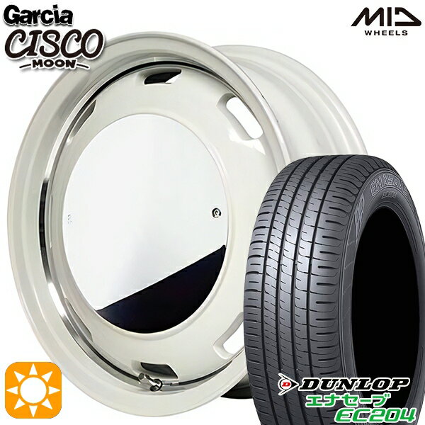 【取付対象】165/55R14 72H ダンロップ エナセーブ EC204 MID ガルシアシスコムーン ホワイト 14インチ 4.5J 4H100 サマータイヤホイールセット