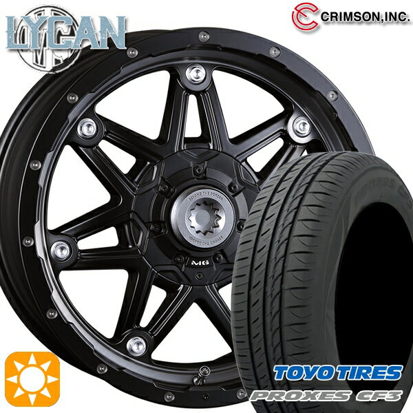 【取付対象】アイシス ノア/ヴォクシー 215/45R17 91W XL トーヨー プロクセス CF3 クリムソン MG ライカン マットブラッククリア 17インチ 7.0J 10H114.3/127 サマータイヤホイールセット