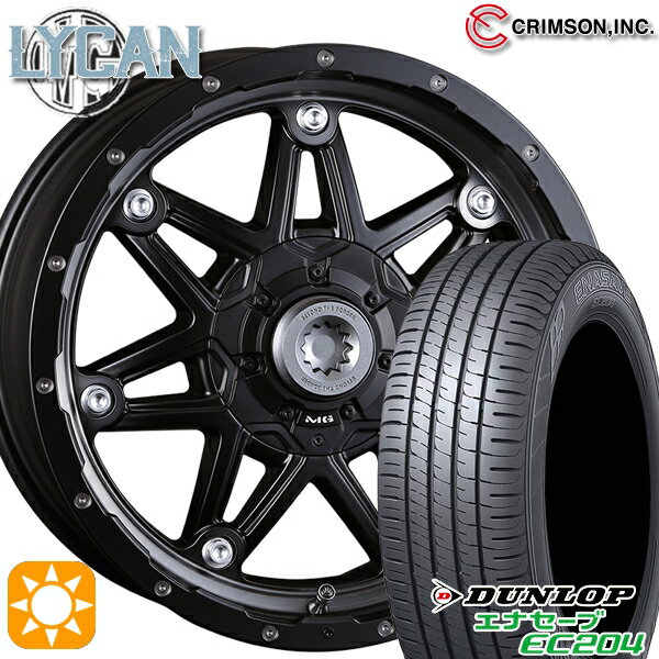 【取付対象】215/50R17 95W XL ダンロップ エナセーブ EC204 クリムソン MG ライカン マットブラッククリア 17インチ 7.0J 10H114.3/127 サマータイヤホイールセット