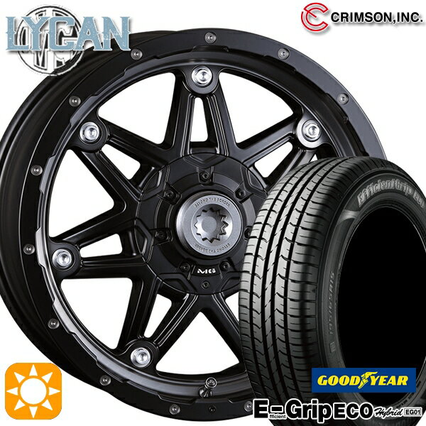 【取付対象】エスティマ ヤリスクロス 215/60R16 95H グッドイヤー エフィシェントグリップ エコ EG01 クリムソン MG ライカン マットブラッククリア 16インチ 7.0J 10H108/114.3 サマータイヤホイールセット