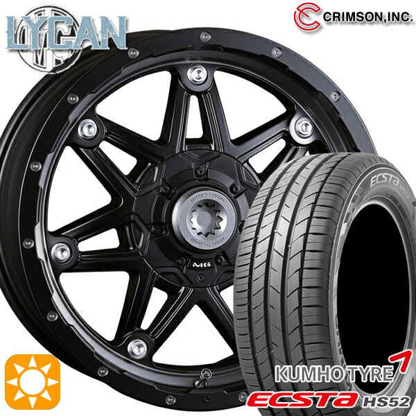 【取付対象】215/60R17 100V XL クムホ エクスタ HS52 クリムソン MG ライカン マットブラッククリア 17インチ 7.0J 10H114.3/127 サマータイヤホイールセット