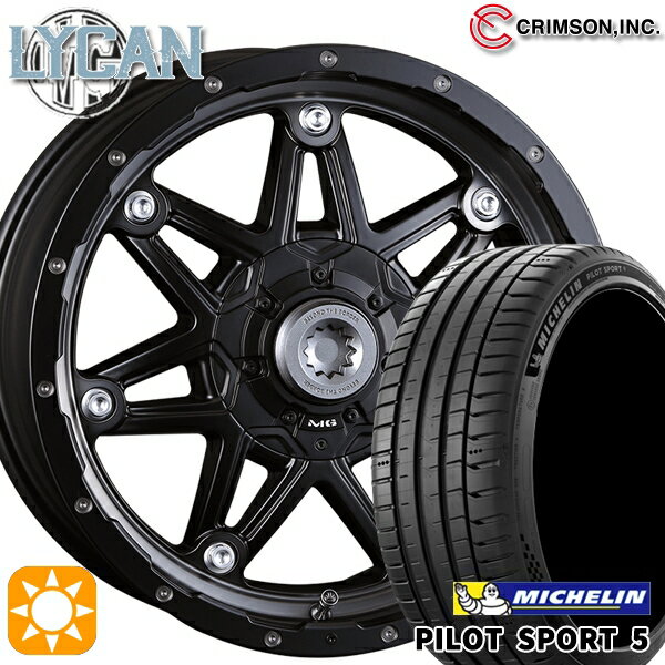 【取付対象】215/45R17 91Y XL ミシュラン パイロットスポーツ5 クリムソン MG ライカン マットブラッククリア 17インチ 7.0J 10H114.3/127 サマータイヤホイールセット