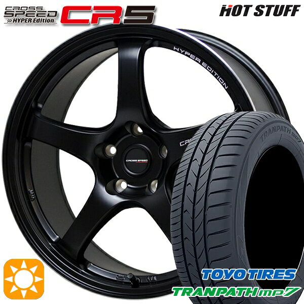 【取付対象】215/60R17 96H トーヨー トランパス mp7 HotStuff ホットスタッフ クロススピード CR5 セミグロスブラック 17インチ 7.5J 5H114.3 サマータイヤホイールセット