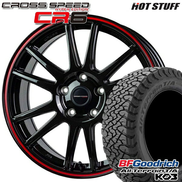 【取付対象】CX5 CX8 225/65R17 107/103S RBL BFグッドリッチ オールテレーン T/A KO3 HotStuff ホットスタッフ クロススピード CR6 グロスガンメタレッドライン 17インチ 7.0J 5H114.3 サマータイヤホイールセット